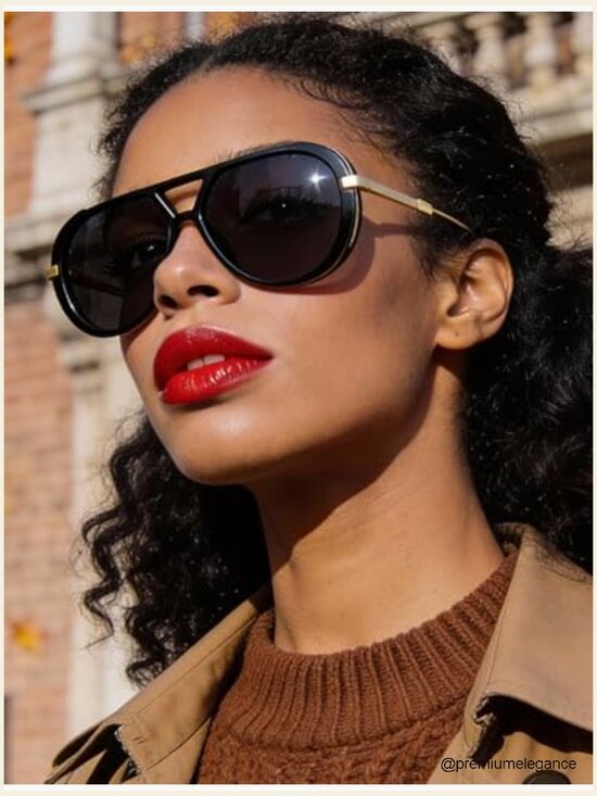 Vintage Retro Aviator Sunglasses for Women Men Large Frame UV Protection main image 4